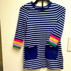 mini Boden striped blue dress